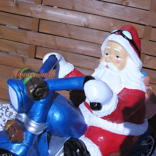 Weihnachtsmann Biker Dekofigur Motorrad Statue 2