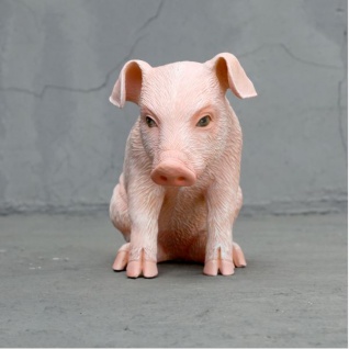 Schwein sitzend als Dekorations Figur Deko 2