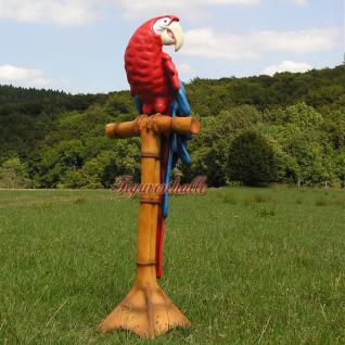 Blau PETSOLA 45cm Lebensechte Vogel Figur Orange Papagei Statue Garten Ornament 3 Farben 