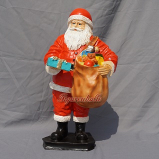 Weihnachtsmann als Figur Weihnachts Dekoration Statue Geschänk Sack Nikolaus neu 1