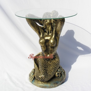 Meerjungfrau in bronze Optik als Tisch Figur Deko