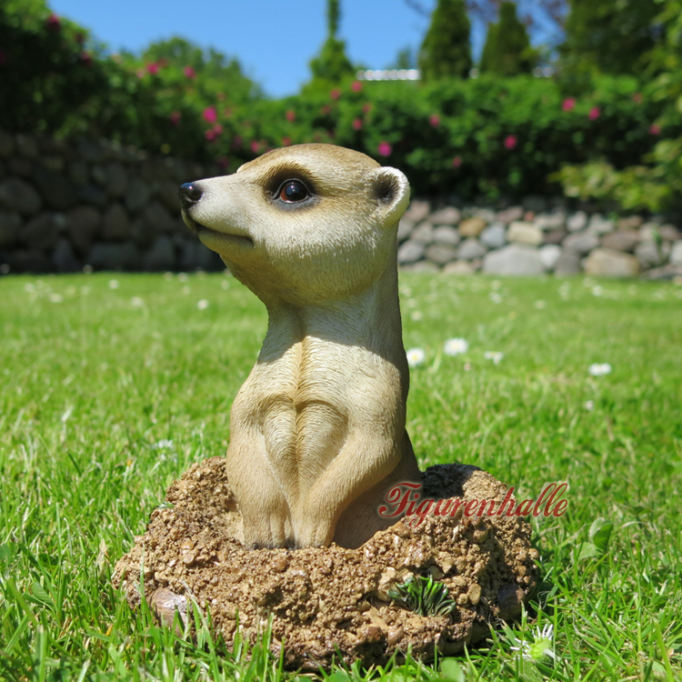 Erdmännchen Dekofigur 40 cm Skulptur Scharrtier Gartendeko Tierfigur Scharrtier 