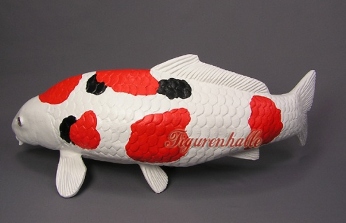 Japan Showa Sanshoku Koi Karpfen Figur Teichdekoration Fisch Statue - Vorschau 4