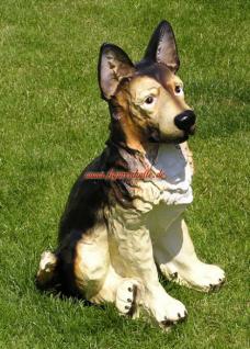 Gartenfigur Stehende Schäferhund Figur 50 cm Hunde Figur Haustier Figur 