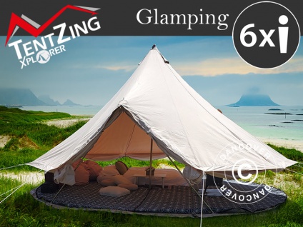 Glampingzelt, TentZing®, 5x5m, 6 Personen, Sand