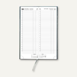 Tagebuchkalender Hochformat 295 x 105 mm, 1 Tag/1 Seite, Kunststoffeinband