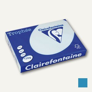 Clairefontaine Papier " Trophee", DIN A4, 120g/qm, blau-pastell, 250 Blatt, 1214C