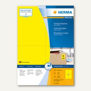 Herma Etiketten " SPECIAL", 105 x 148 mm, gelb/matt, 400 Stück, 4396
