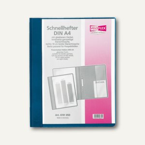 Veloflex Schnellhefter VELOFORM®, A4, PVC, glasklar/blau, 10 Stück, 4741050