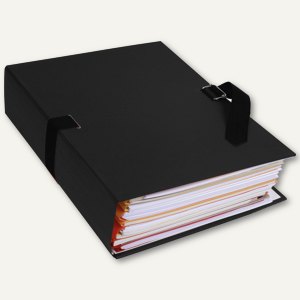 Dokumentenmappe DIN A4, Faltenrücken/max. 1.200 Blatt, Karton, schwarz, 721E