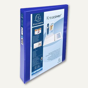Exacompta Präsentationsringbuch KreaCover - A4+, 4-Ringe Ø 50 mm, blau, 51844BE