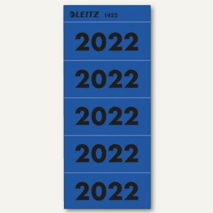 Ordner Inhaltsschilder &quot; Jahreszahl 2022&quot;, selbstklebend, 60 x 25.5 mm, blau, 100