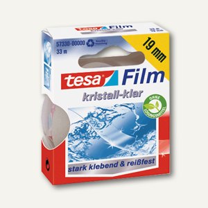 Tesa Klebefilm kristall-klar, 33 m x 19 mm, PP, reißfest, 57330-00000-02