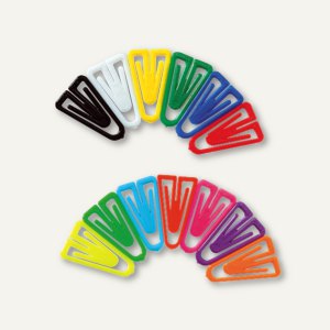 Laurel Büroklammern Kunststoffklips, dreieckig, 25 mm, farbig, 500 Stück, 0113-98