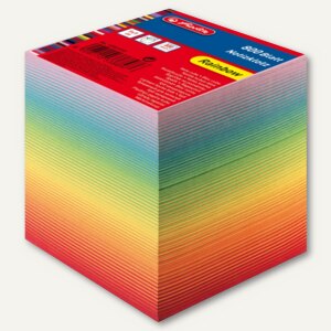 Notizklotz 9 x 9 x 9 cm, einseitig geleimt, rainbow mehrfarbig, 800 Blatt