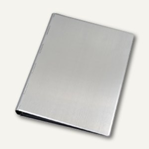 officio Notizbuch Aluminium, DIN A5, mit 6-Ringmechanik, Ø 14 mm, silber, 40111