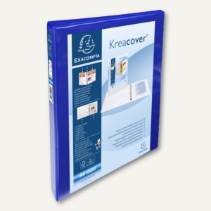 Exacompta Präsentationsringbuch KreaCover - A4+, 4-Ringe Ø 15 mm, blau, 51840BE