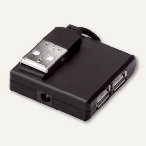 DIGITUS USB 2.0 Hub, 4 Port, 480 MBit/Sek, schwarz, DA-70217