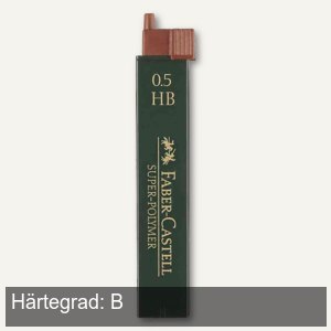 Faber-Castell Feinminen, Mine 0.5 mm, Härte: B, 12 Stück/Dose, 120501