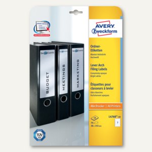 Avery Zweckform Ordner-Etiketten, schmal/kurz, weiß, 70 Etiketten, L4760-10