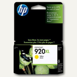 HP Tintenpatrone Nr. 920XL für Officejet 6000, ca. 700 Seiten, gelb, CD974AE