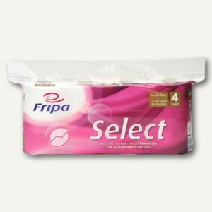 Fripa Toilettenpapier Select, 4-lagig, 100 x 140 mm, hochweiß, 8er-Pack, 1040801