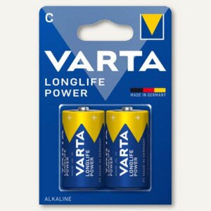 Varta Alkaline Batterien HIGH ENERGY, C Baby LR14, 1.5V, 2er Pack, 4914121412