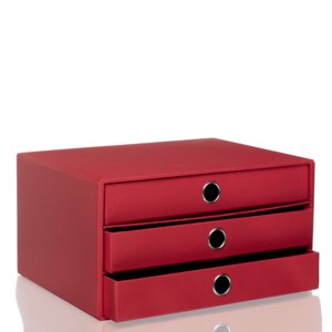 Rössler S.O.H.O. 3er Schubladenbox DIN A4, rot, 1524452363