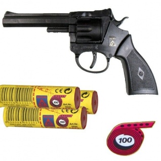 AGENT ROCKY Knall-Pistole mit 3000 Schuß Munition Kinder Spielzeug Revolver