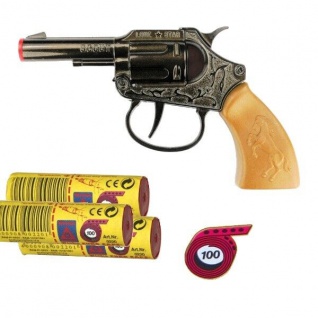 SCOUT Western Knall-Pistole mit 3600 Schuß Munition Kinder Spielzeug Revolver