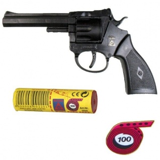 AGENT ROCKY Knall-Pistole mit 1000 Schuß Munition Kinder Spielzeug Revolver