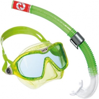 AQUALUNG REEF Schnorchel Maske Set / Taucherbrille + Schnorchel für Kinder grün