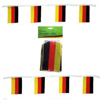 7 m Fahnen Girlande 18 Flaggen Deutschland Fan Artikel Deko Party WM+EM #9779