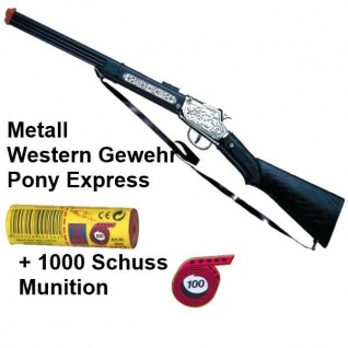 FRONTIER SCOUT 12-Schuss Metall Western Gewehr mit 720 Schuss Munition Spielzeug 
