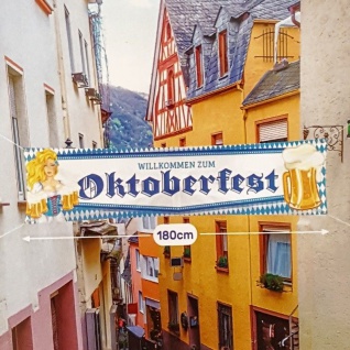 Flagge Fahne bayerische Oktoberfest Straßen-Banner 180x40 cm Bayern Deko #1492