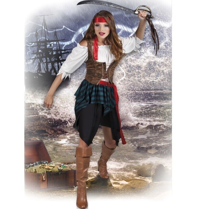 PIRATIN PIRAT Damen Kostüm - Seeräuberin komplettes Piraten Kostüm #8353