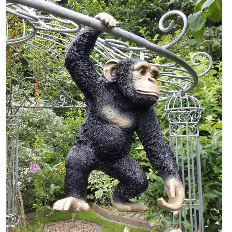 AFFE Schimpansen Baby Garten Figur 40cm hängend / stehend Tierfigur Urwald #696