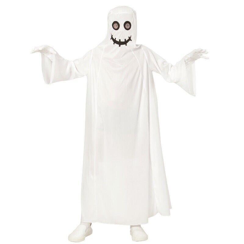 GEIST lustiges Burg Gespenst Kinder Kostüm Halloween Geisterkostüm Weiß 116 -158