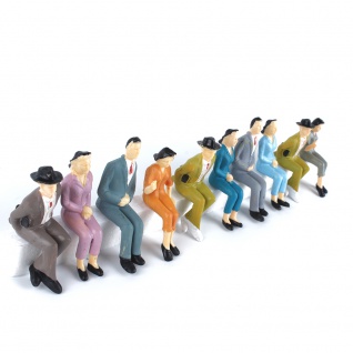 10 Stk. Sitzende Modellbau Figuren 1:24 Miniatur Eisenbahn Zubehör Menschen 1:25