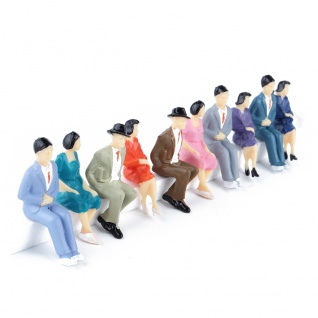 10 Stk. Sitzende Figuren Spur 1 Miniaturen 1:32 Menschen Fahrgäste Männer Frauen