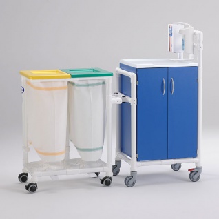 Stationswagen Pflegewagen Wäschesammler Hygienezubehör RCN - Vorschau 1