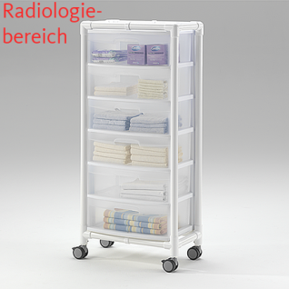 MRT Stationswagen Radiologie Pflegewagen mit Spritzenschütte Hygienewagen RCN 5
