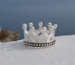 Silber Ring Krone Silberring matt Kronenring
