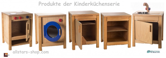 Allstars Kinderspielküche Küchenregal Regal Regalschrank H = 45, 5 cm aus Buchenholz 3