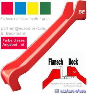 Beckmann Rutsche PE rot Kinderrutsche Anbaurutsche L = 2, 3 m PH 1, 5 m Hangrutsche