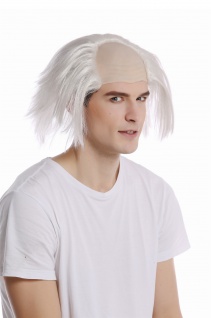 Perücke Glatze Halbglatze Karneval weiße Haare Einstein Igor Professor Alt Opa - Vorschau 4