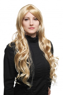 Damen Perücke heller blond-mix wellig sehr lang Haarersatz 80 cm 9321L-24BT613