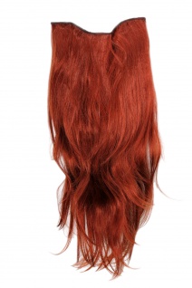 Clip-In Haarteil 7 Klammern Halbperücke Haarverlängerung rot 60cm H9505-350