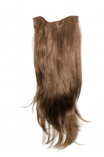 Clip-In Haarverlängerung Haarteil 7 Klammern Halbperücke braun 60 cm H9505-10