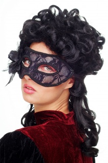 Karneval Venezianische Maske Halbmaske Domino Schwarz Maskenball Gothic LS-004 2